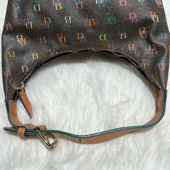 Authentic Dooney & Bourke Vintage Rainbow Handbag Adjustable leather strap B92 - Picture 6 of 11